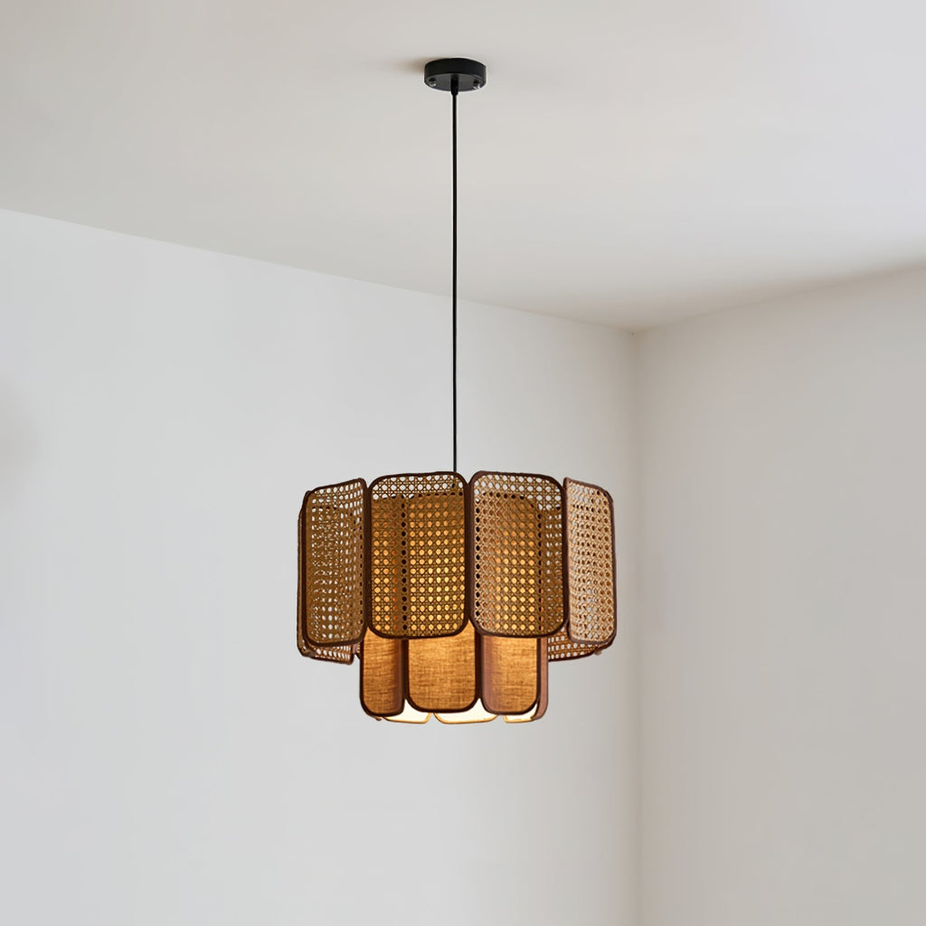 Oveleth Rattan Pendant Light-Moonnatur