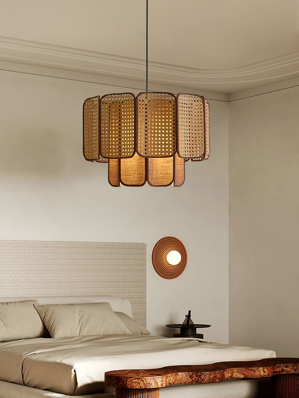 Oveleth Rattan Pendant Light-Moonnatur