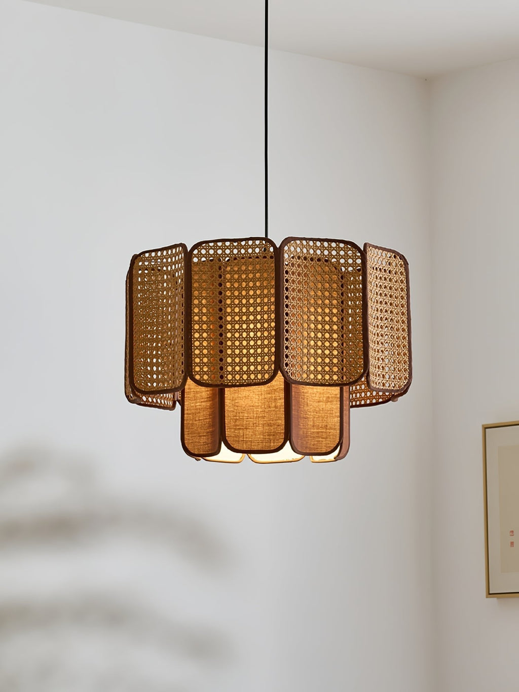 Oveleth Rattan Pendant Light-Moonnatur