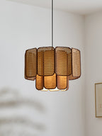 Oveleth Rattan Pendant Light-Moonnatur