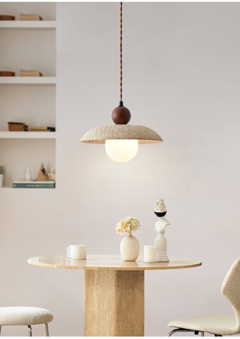 Quenelonna Travertine Pendant Light-Moonnatur