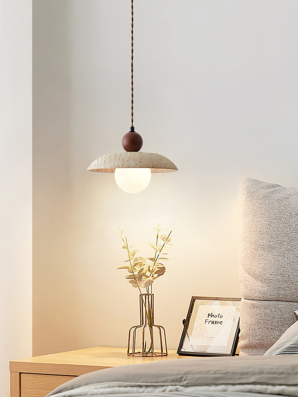 Quenelonna Travertine Pendant Light-Moonnatur
