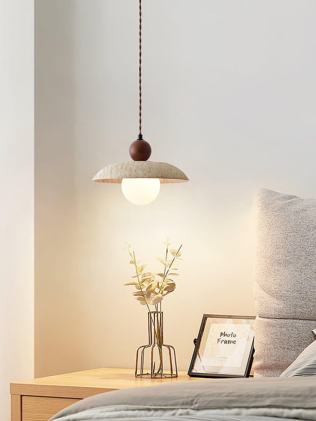 Quenelonna Travertine Pendant Light-Moonnatur