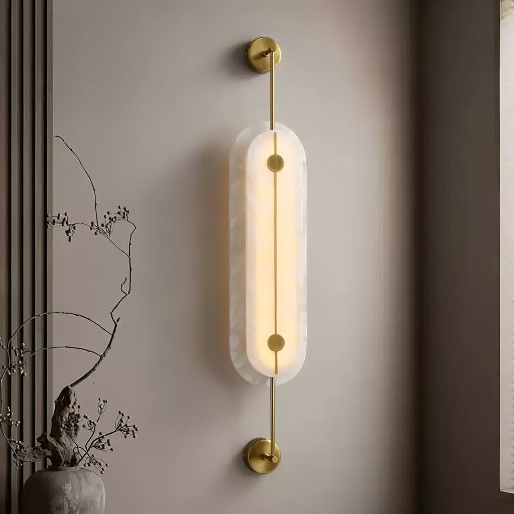 Ulvenelyn Alabaster Wall Light-Moonnatur