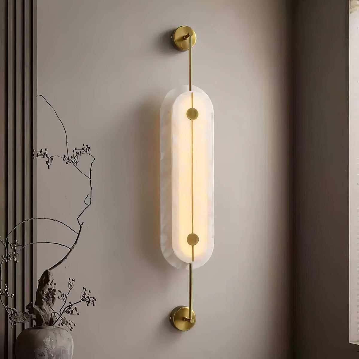 Ulvenelyn Alabaster Wall Light-Moonnatur
