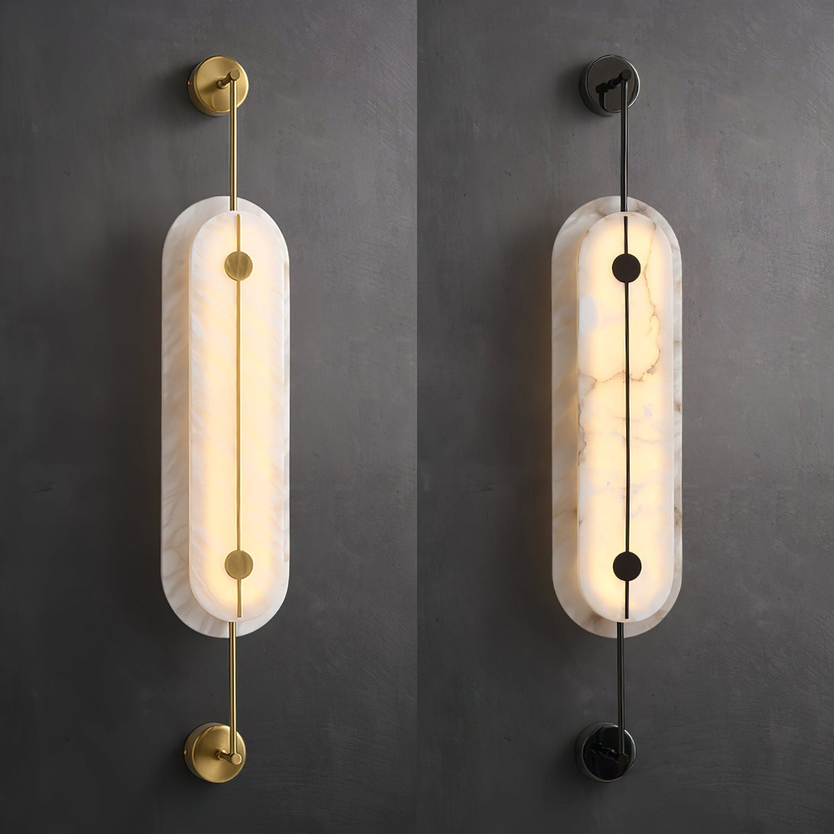 Ulvenelyn Alabaster Wall Light-Moonnatur