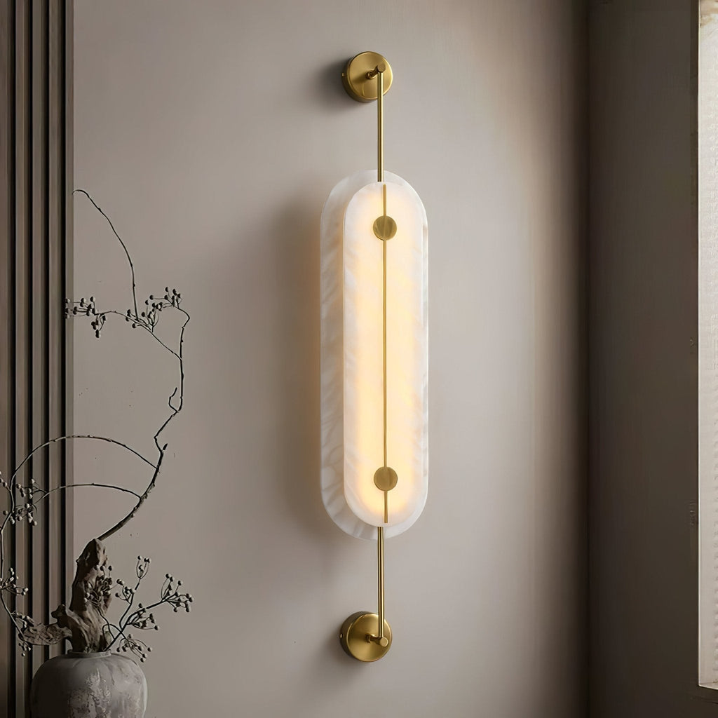 Ulvenelyn Alabaster Wall Light-Moonnatur