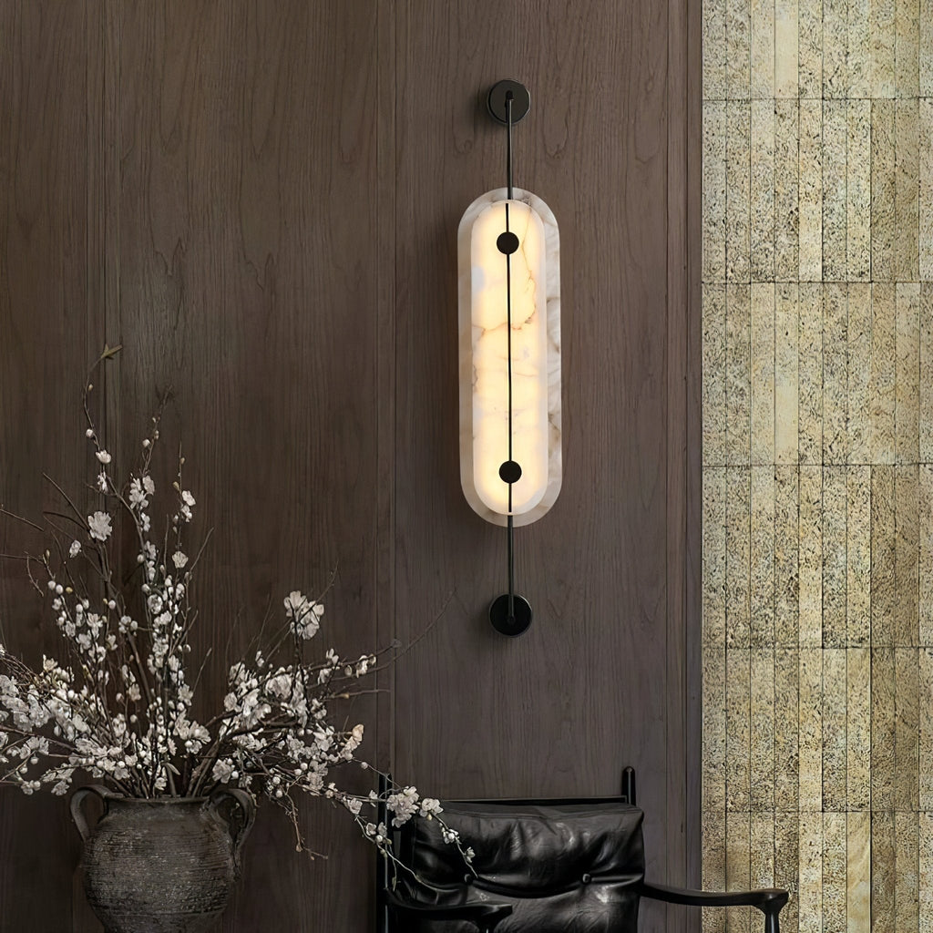 Ulvenelyn Alabaster Wall Light-Moonnatur