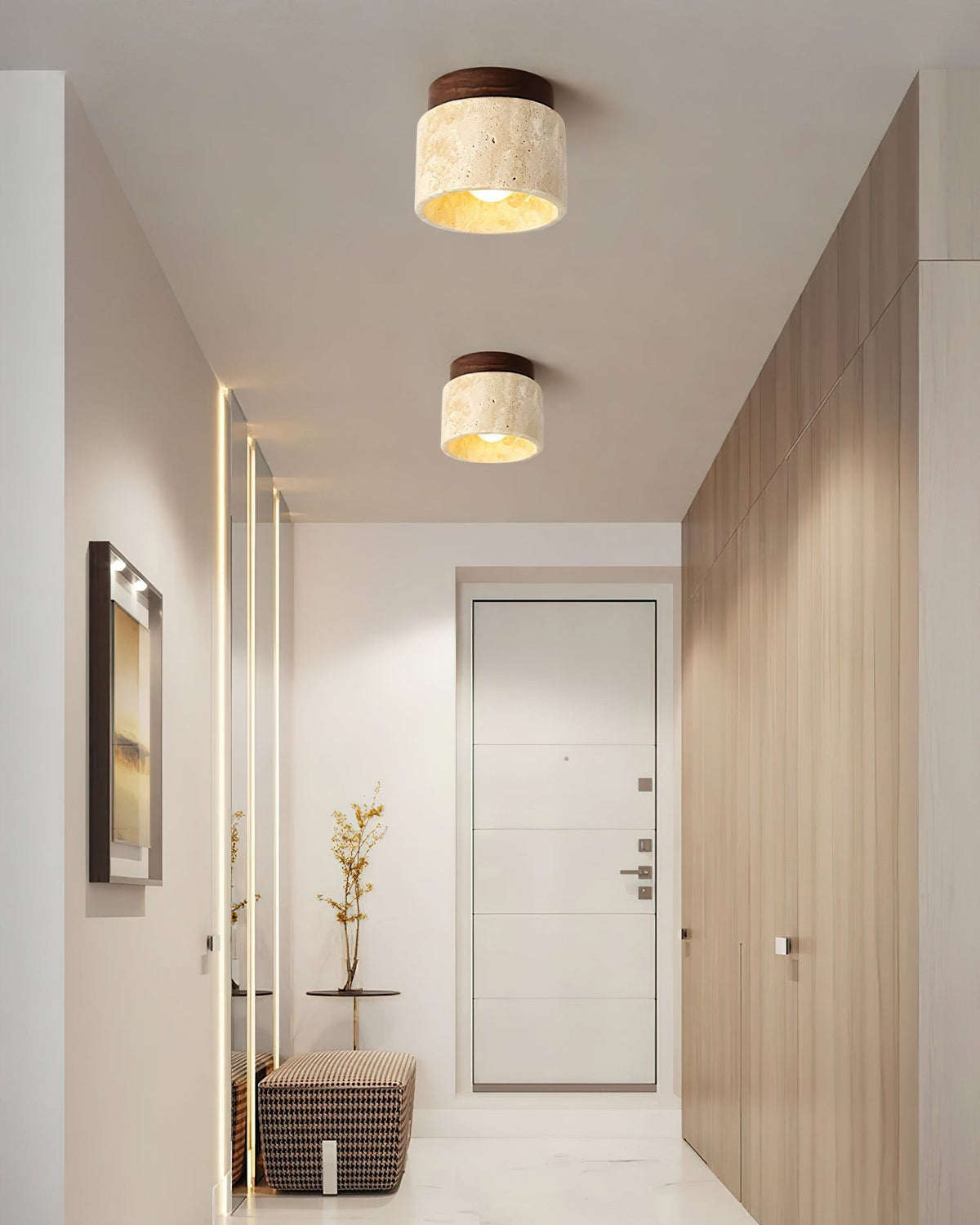 Larenlark Travertine Ceiling Light-Moonnatur