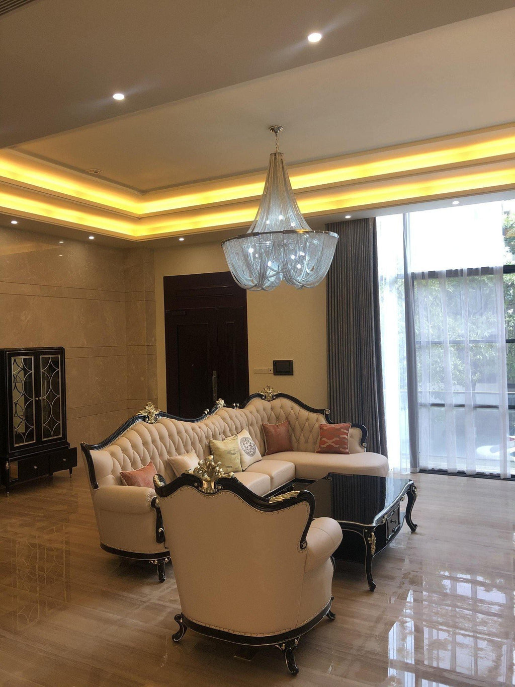 Argentelle Aluminium Chandelier-Moonnatur