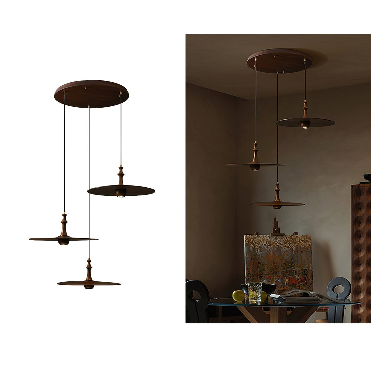 Farenera Wood Pendant Light-Moonnatur