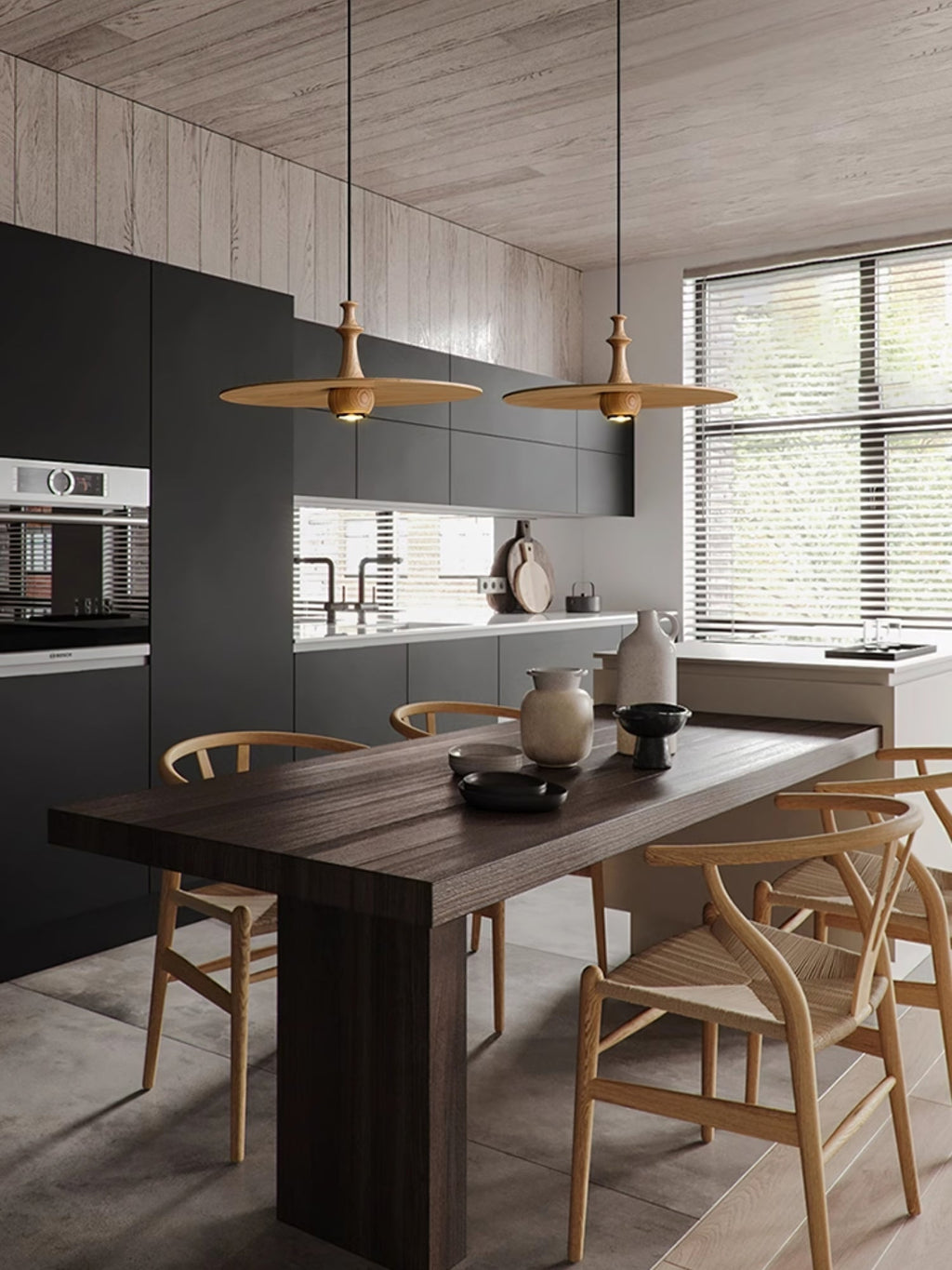 Farenera Wood Pendant Light-Moonnatur