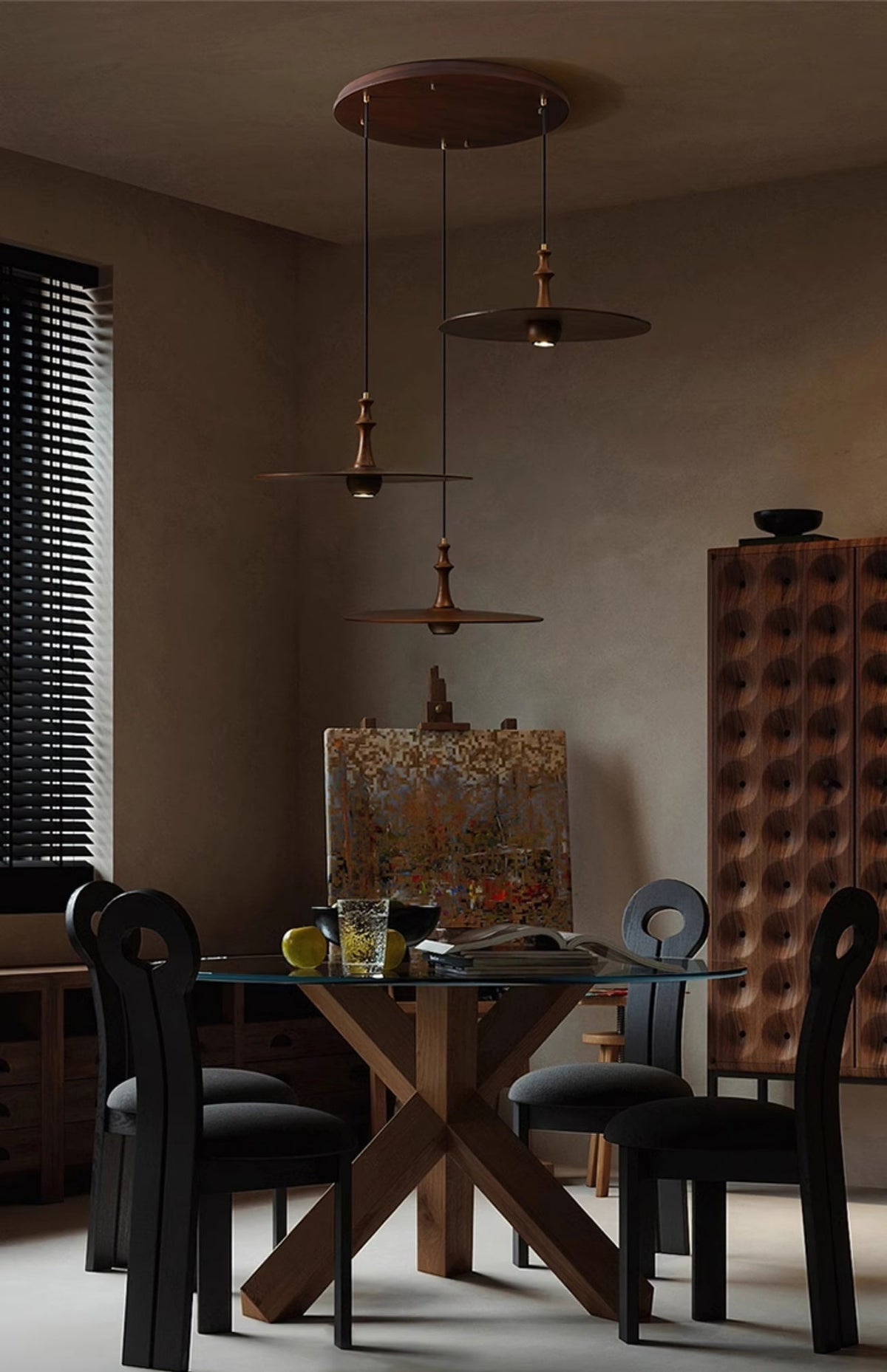 Farenera Wood Pendant Light-Moonnatur