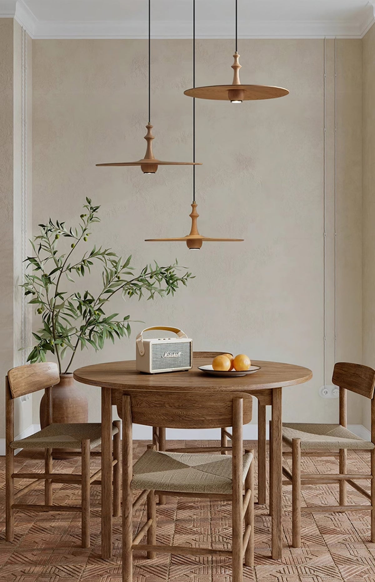 Farenera Wood Pendant Light-Moonnatur