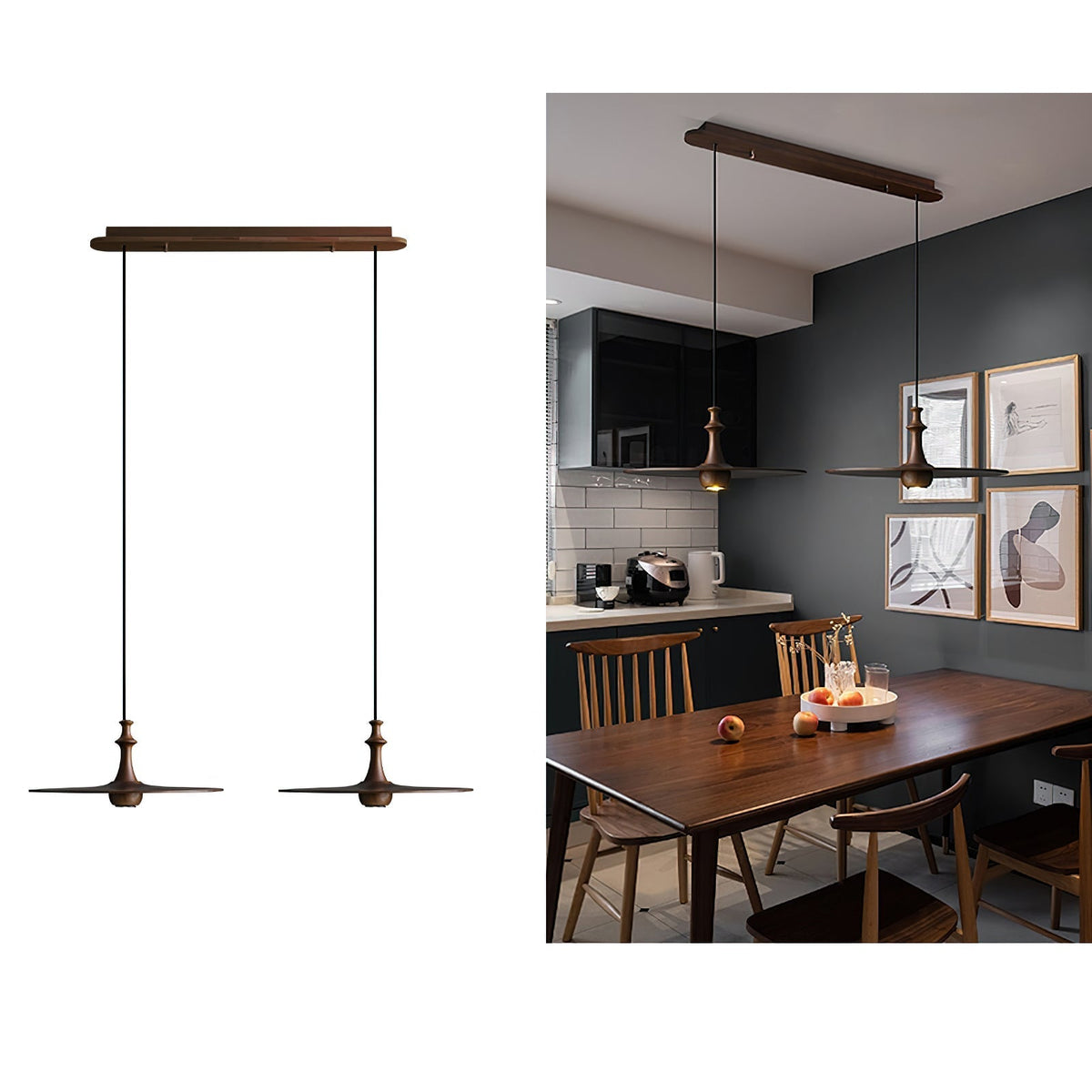 Farenera Wood Pendant Light-Moonnatur