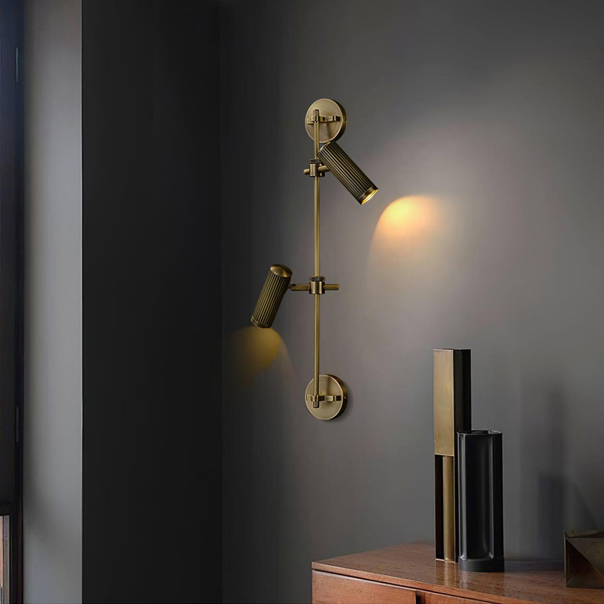 Gavrina Brass Wall Light-Moonnatur