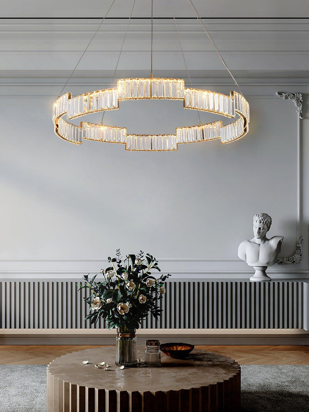 Omaris Glass Chandelier-Moonnatur