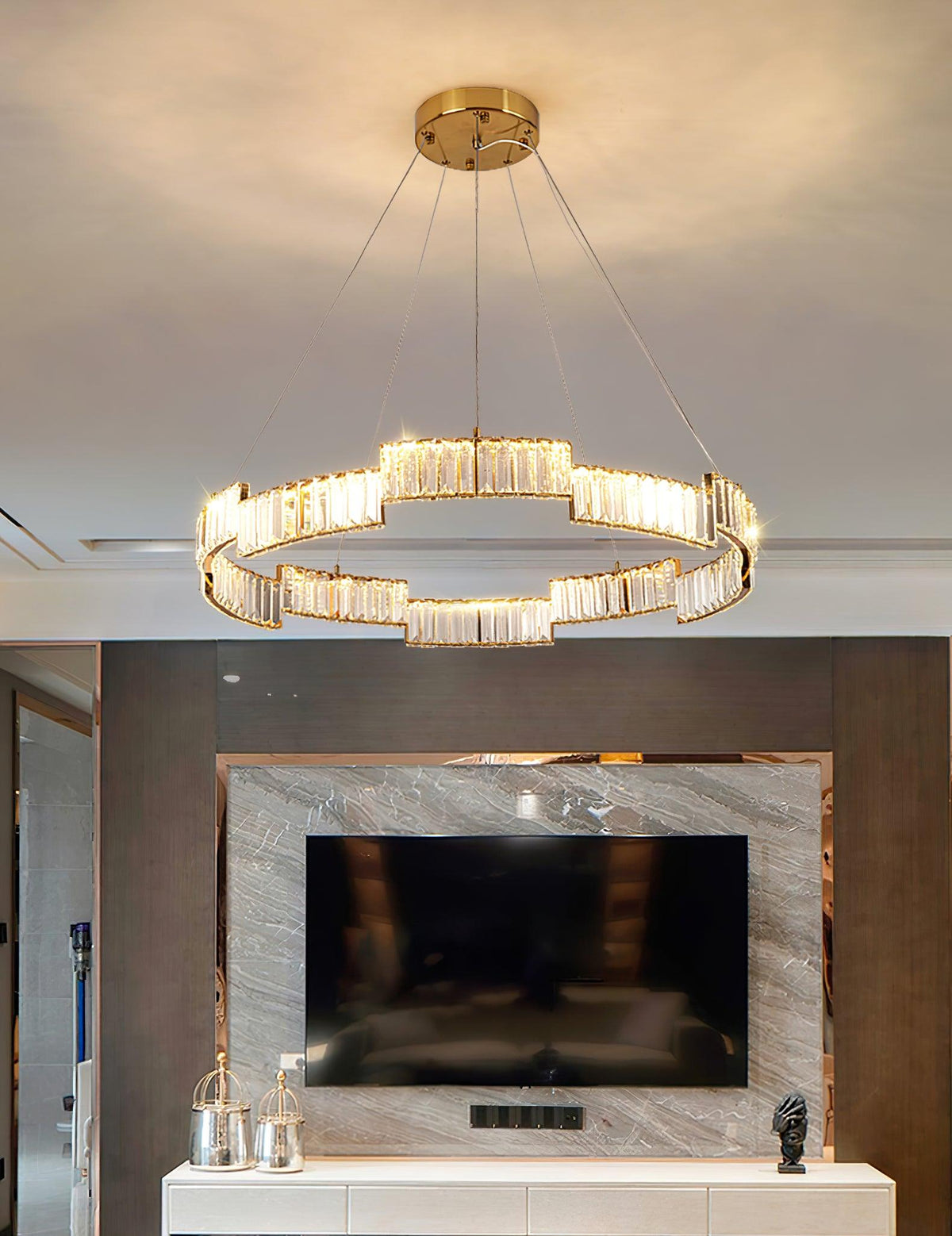 Omaris Glass Chandelier-Moonnatur