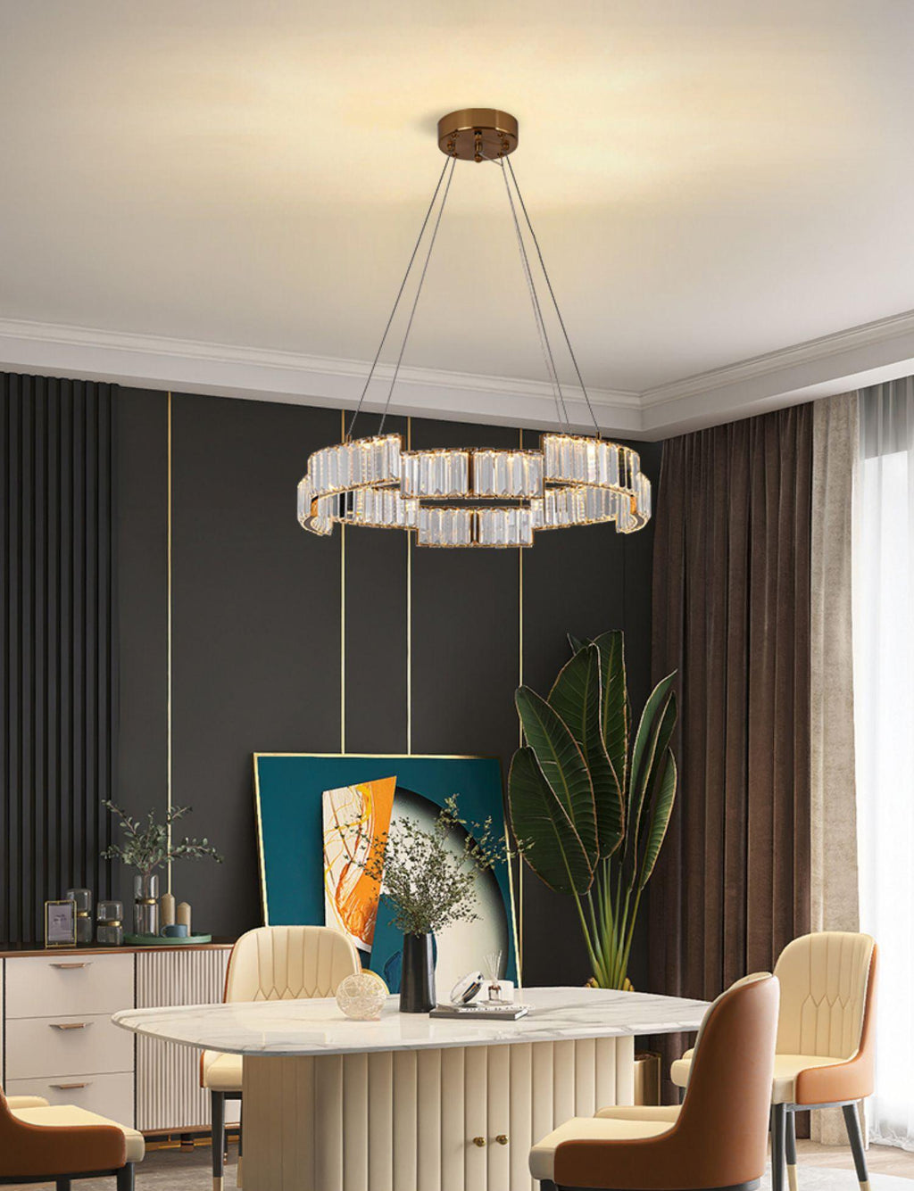 Omaris Glass Chandelier-Moonnatur