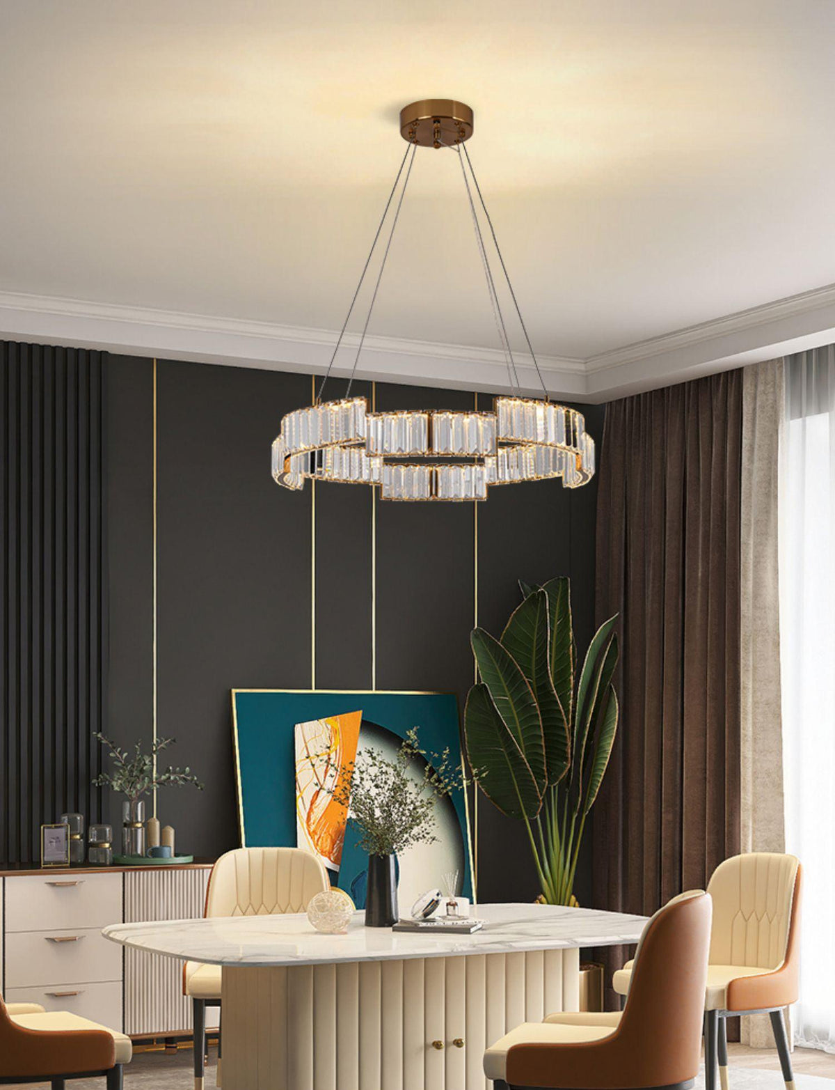 Omaris Glass Chandelier-Moonnatur