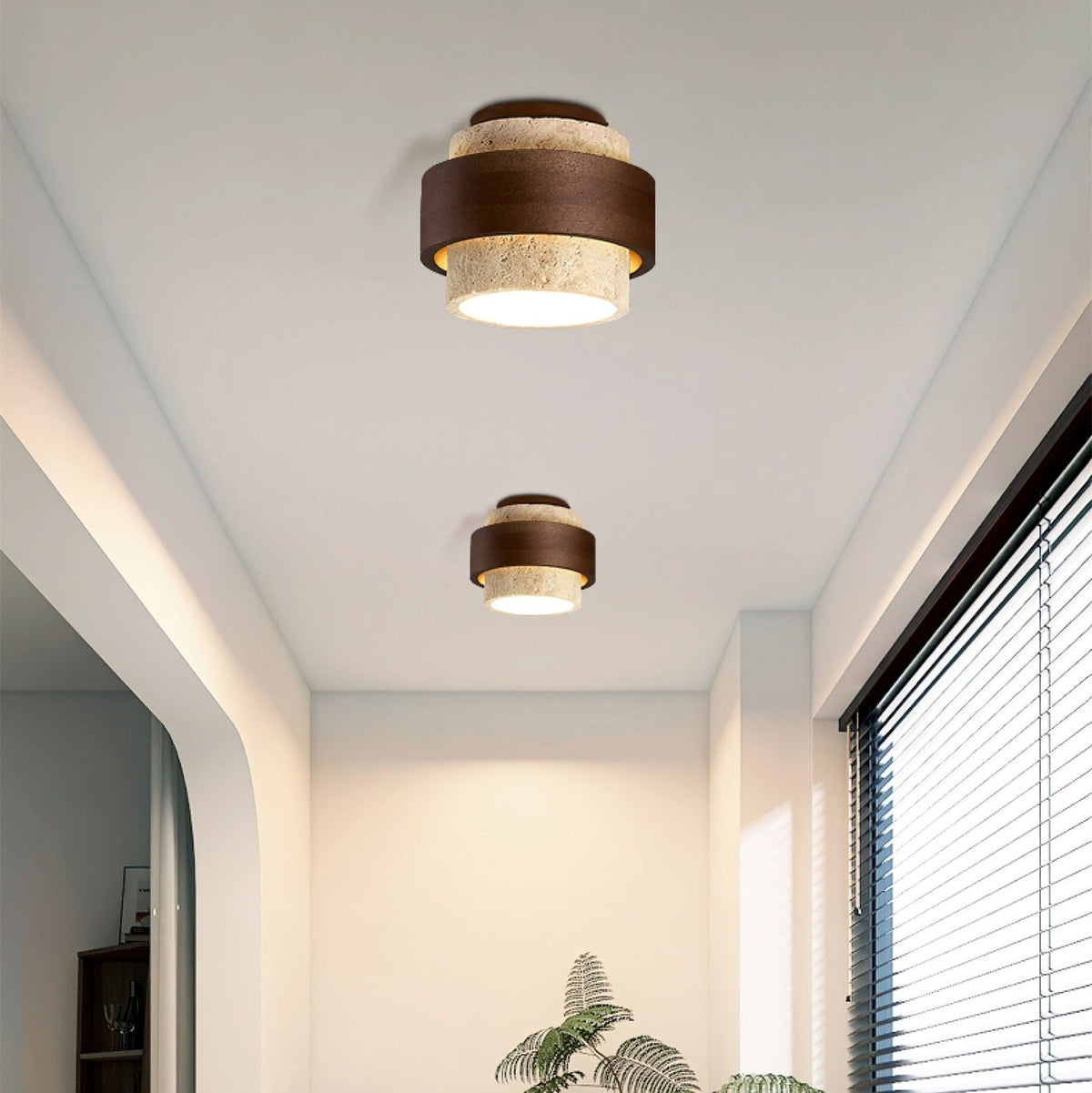 Ulvenvale Travertine Ceiling Light-Moonnatur
