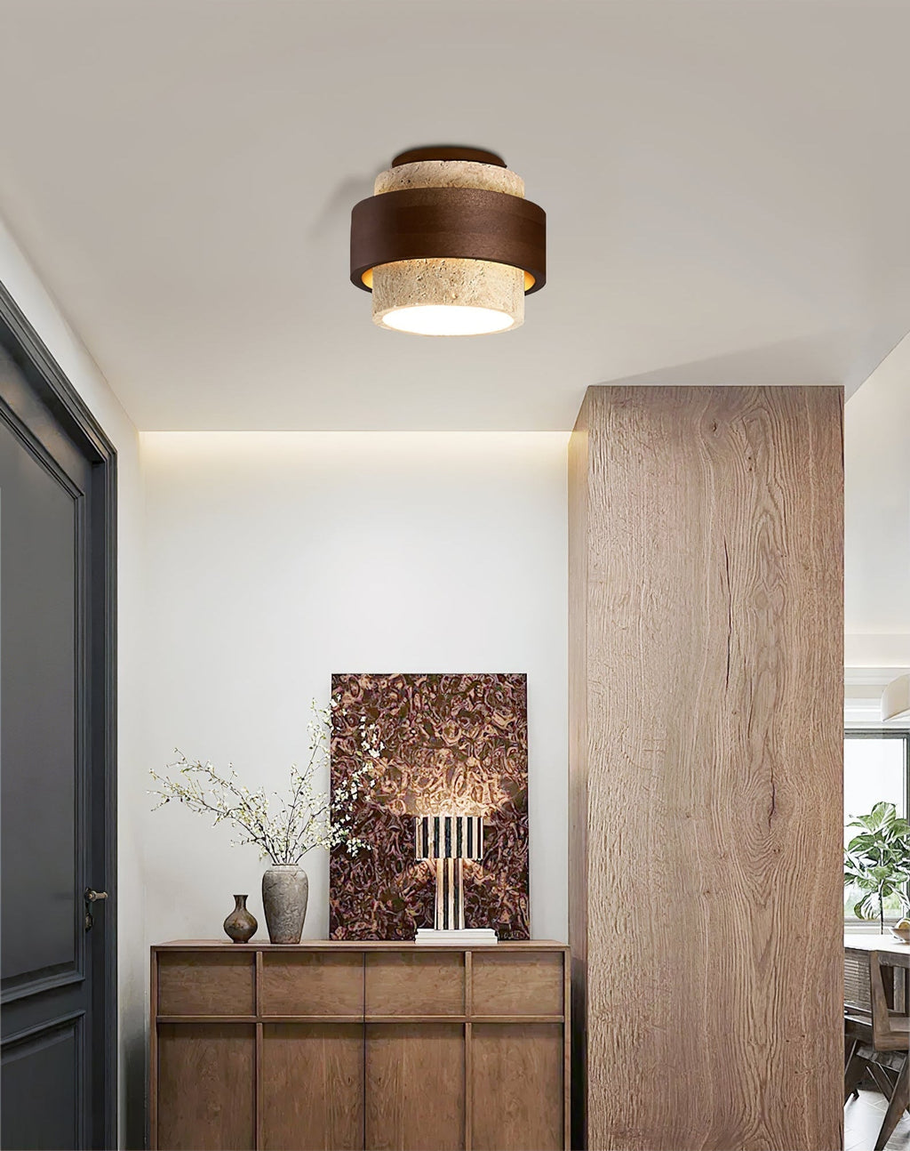 Ulvenvale Travertine Ceiling Light-Moonnatur