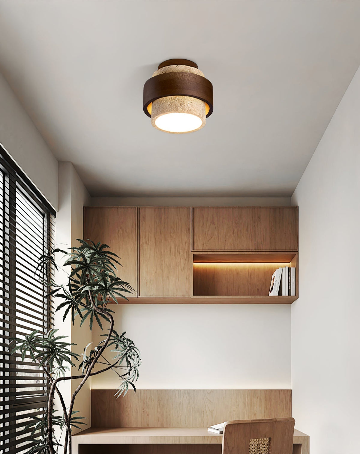 Ulvenvale Travertine Ceiling Light-Moonnatur