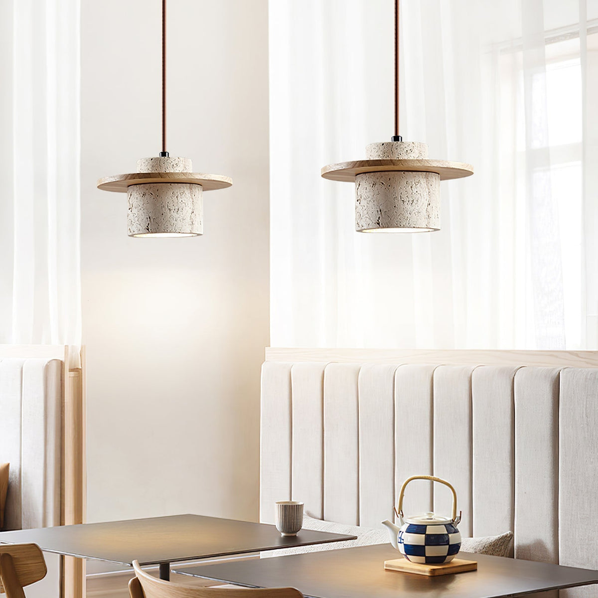 Wardenford Travertine Pendant Light-Moonnatur