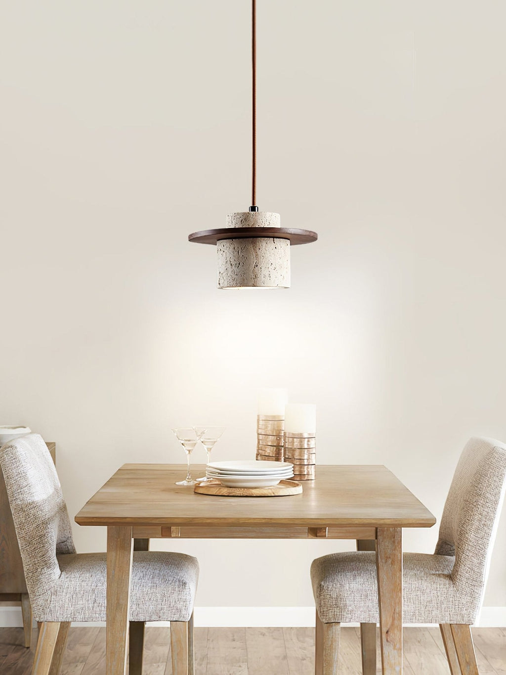 Wardenford Travertine Pendant Light-Moonnatur