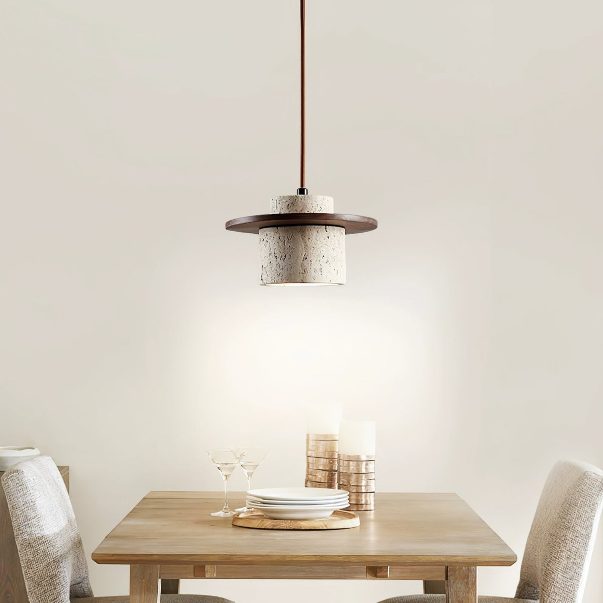 Wardenford Travertine Pendant Light-Moonnatur