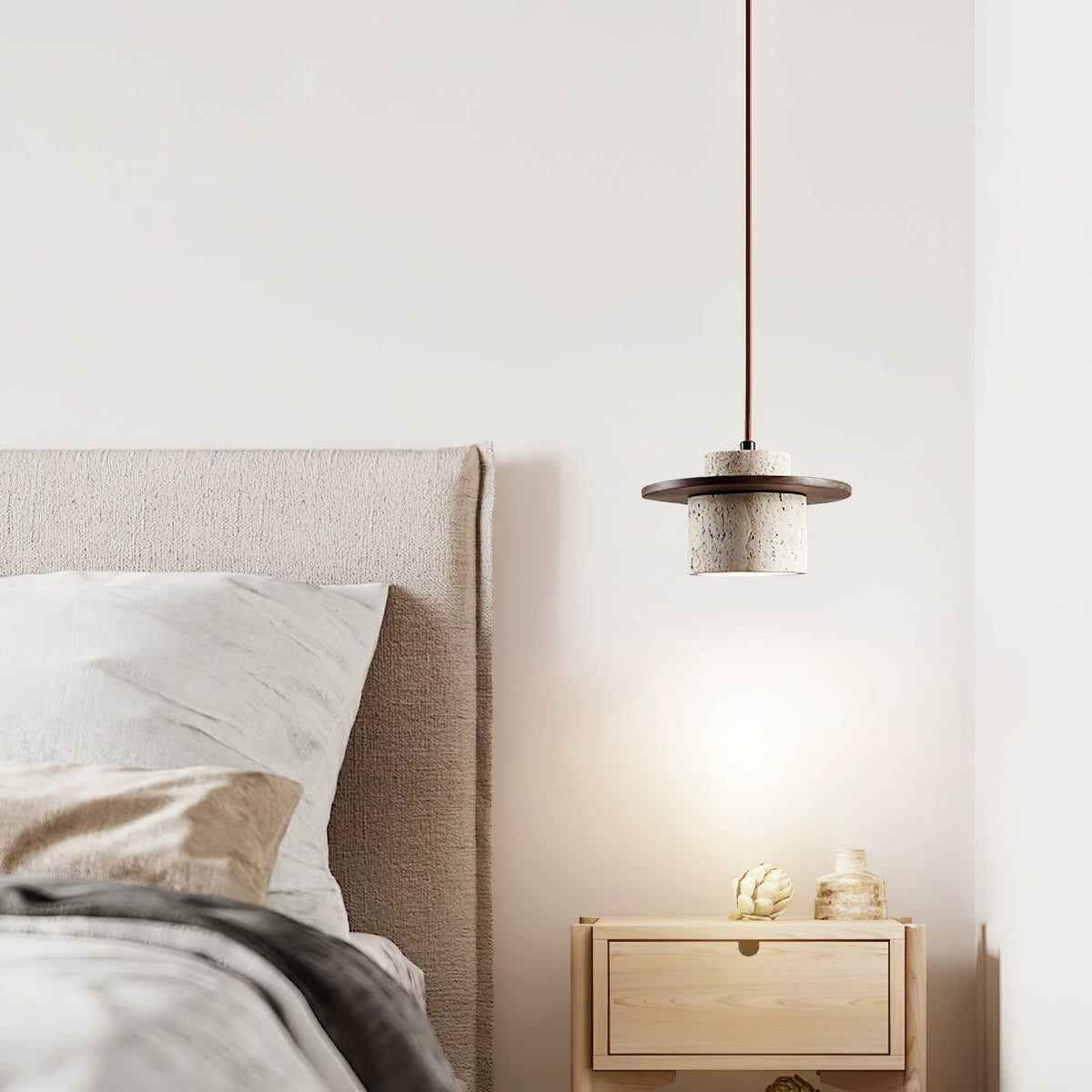 Wardenford Travertine Pendant Light-Moonnatur