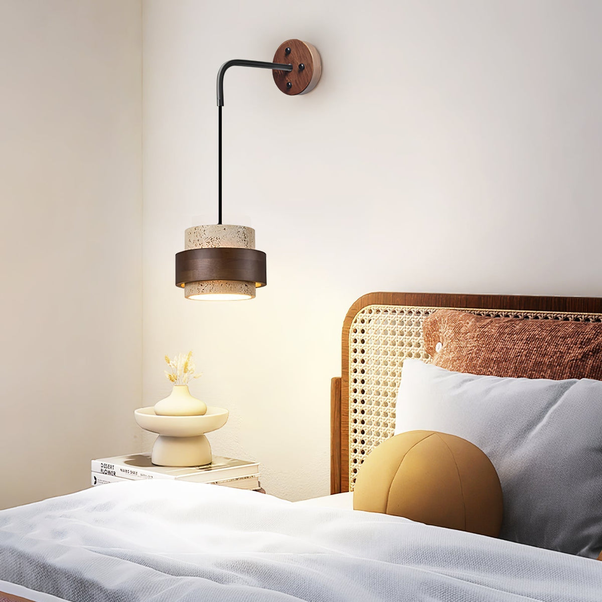 Deldenora Travertine Wall Light-Moonnatur