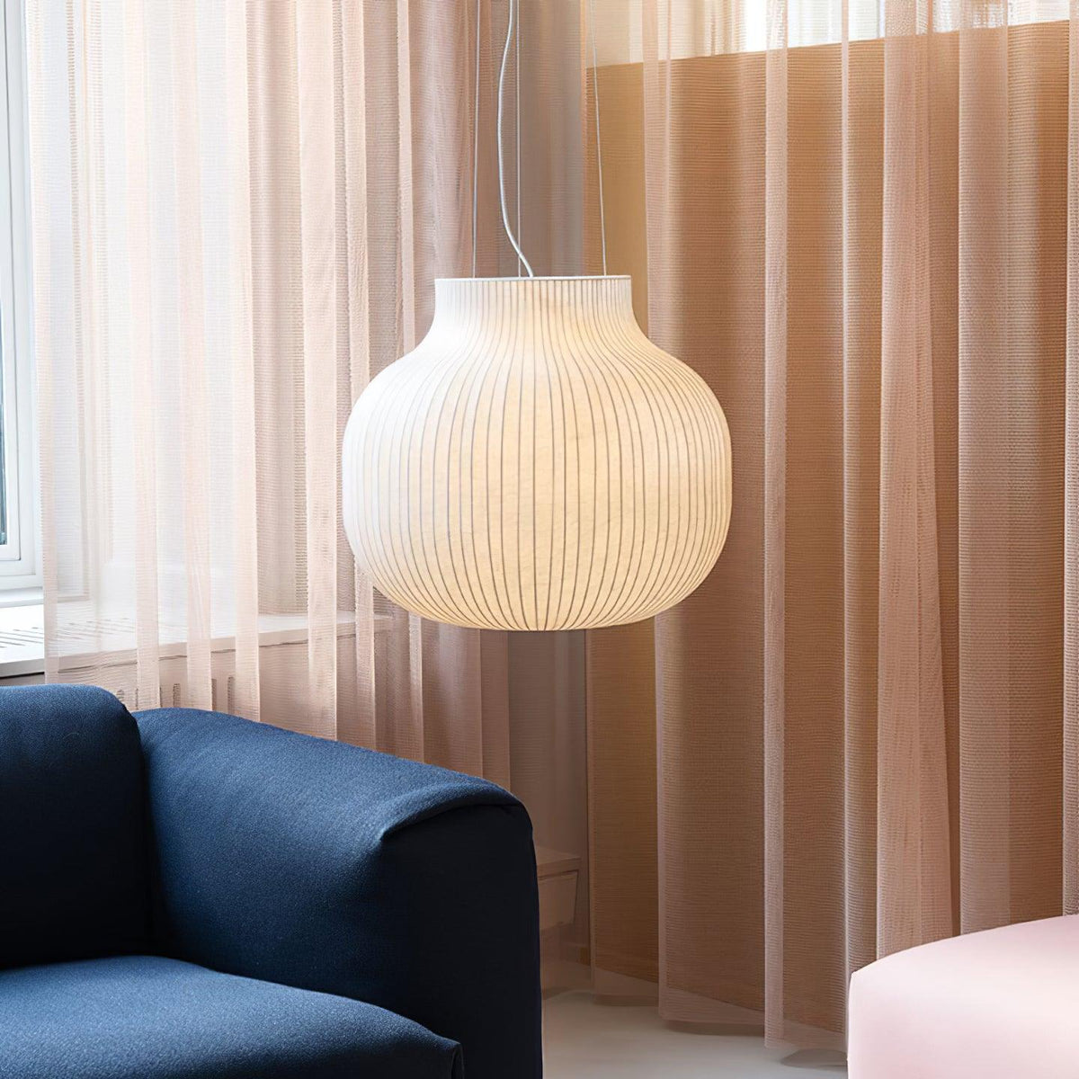 Ferrowwell Silk Pendant Light-Moonnatur