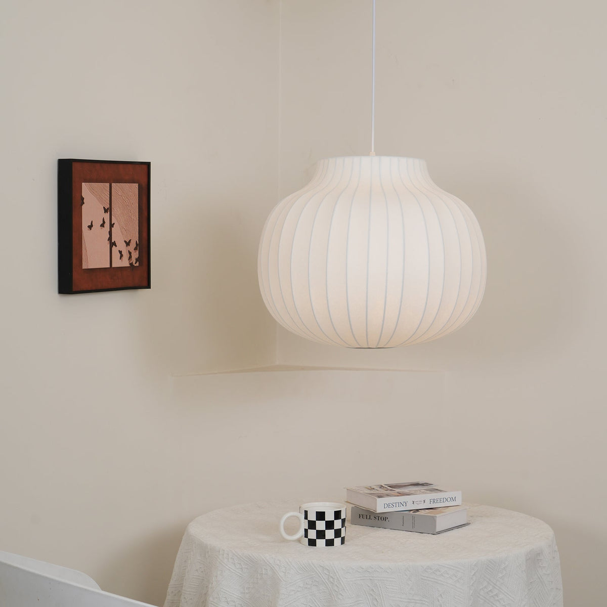Ferrowwell Silk Pendant Light-Moonnatur