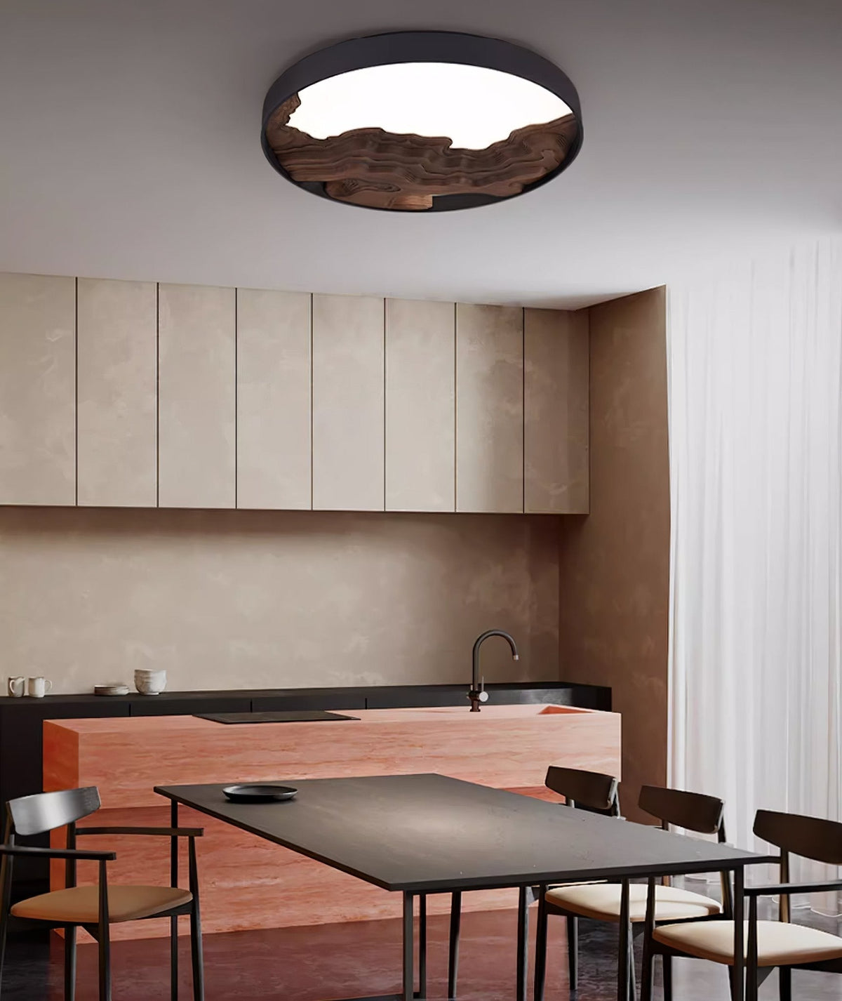 Denelenna Wood Ceiling Light-Moonnatur