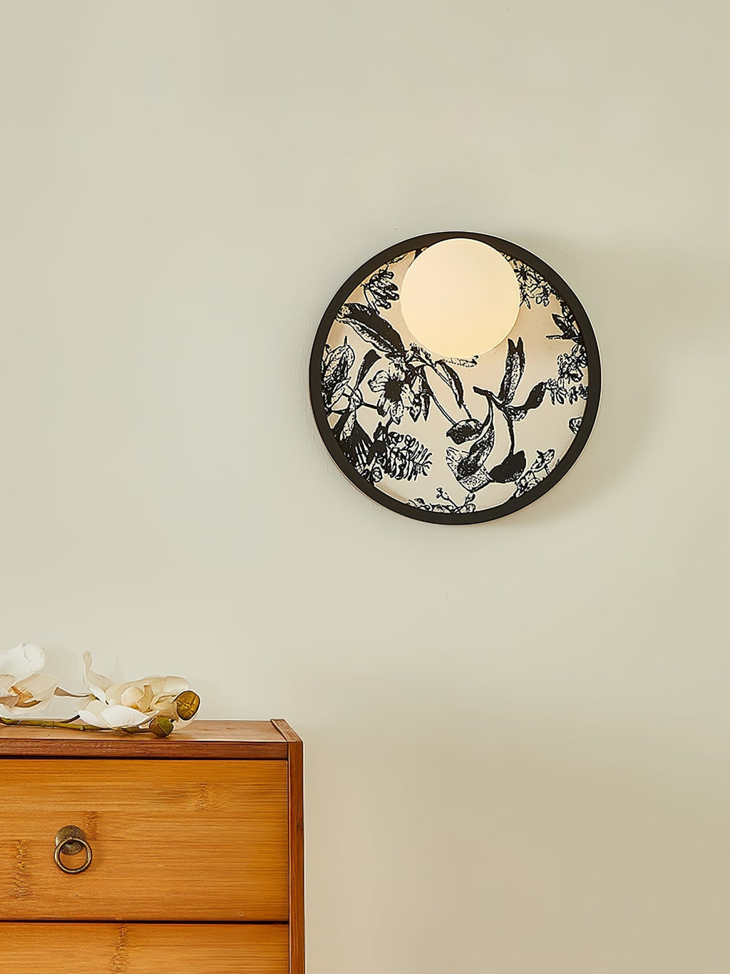 Udelia Fabric Wall Light-Moonnatur