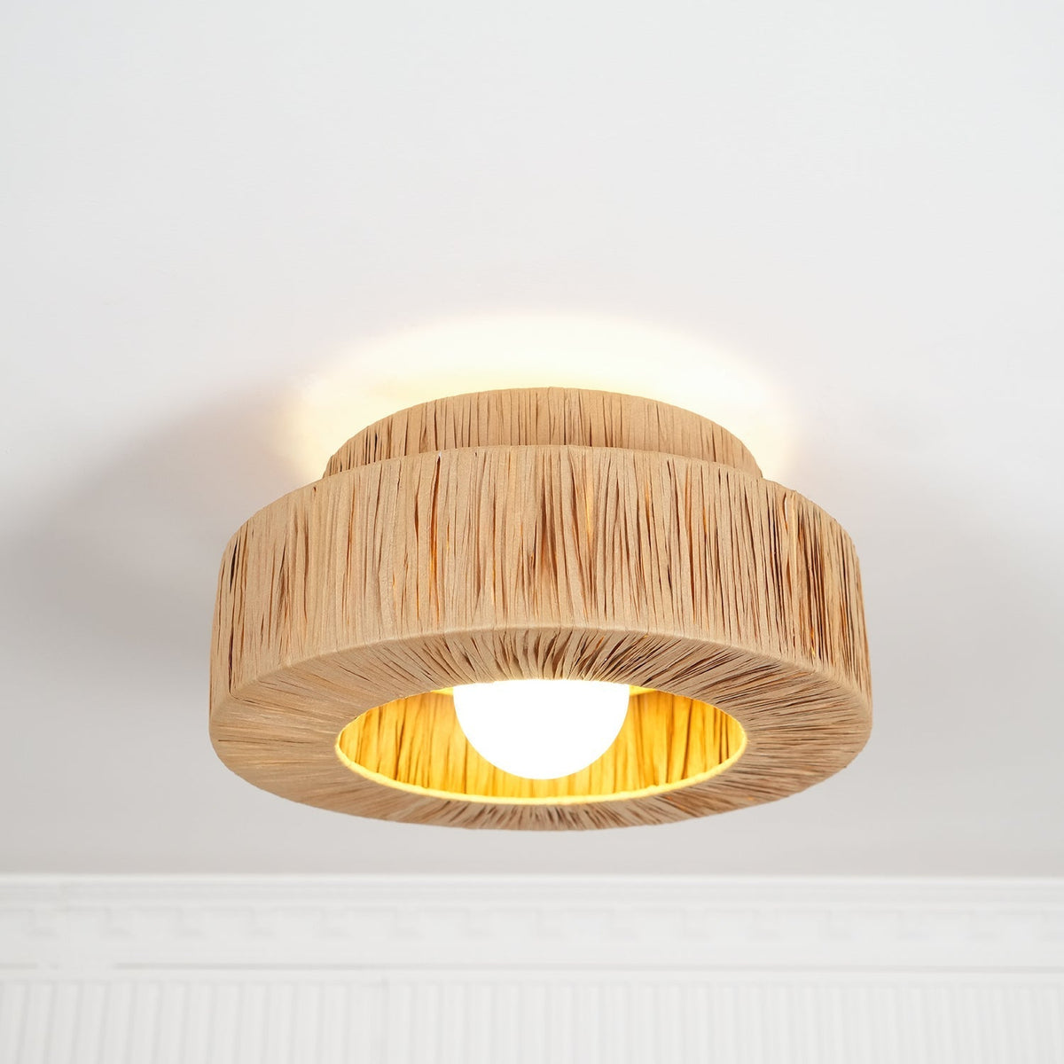 Zarenune Raffia Straw Ceiling Light-Moonnatur