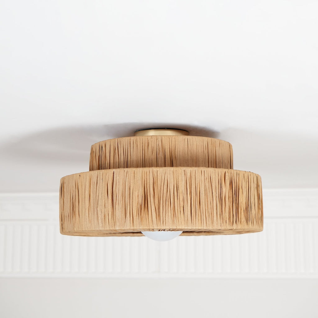 Zarenune Raffia Straw Ceiling Light-Moonnatur
