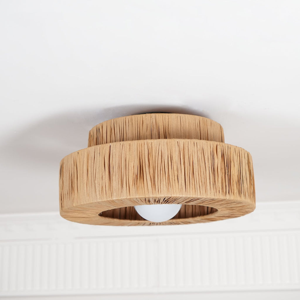 Zarenune Raffia Straw Ceiling Light-Moonnatur