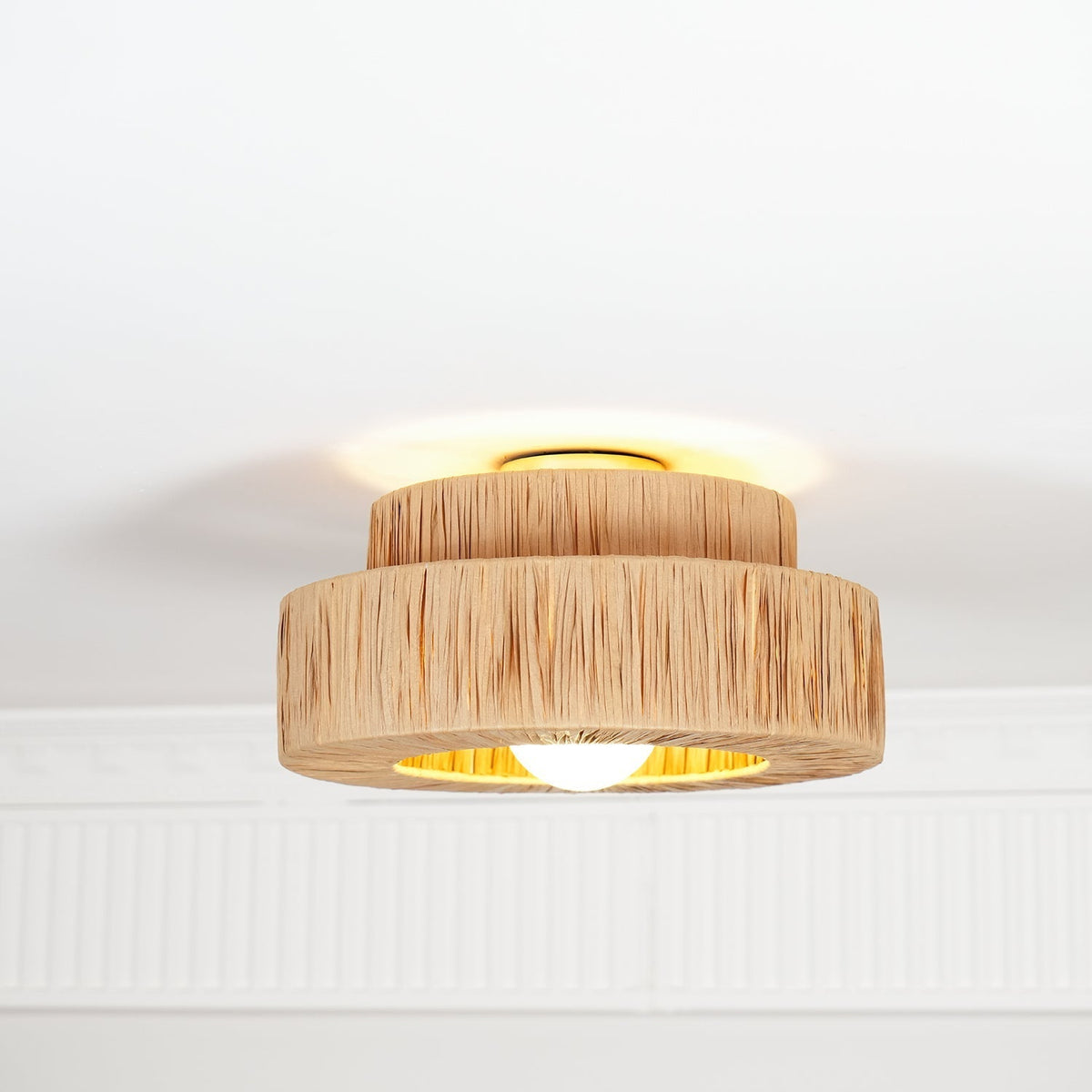 Zarenune Raffia Straw Ceiling Light-Moonnatur