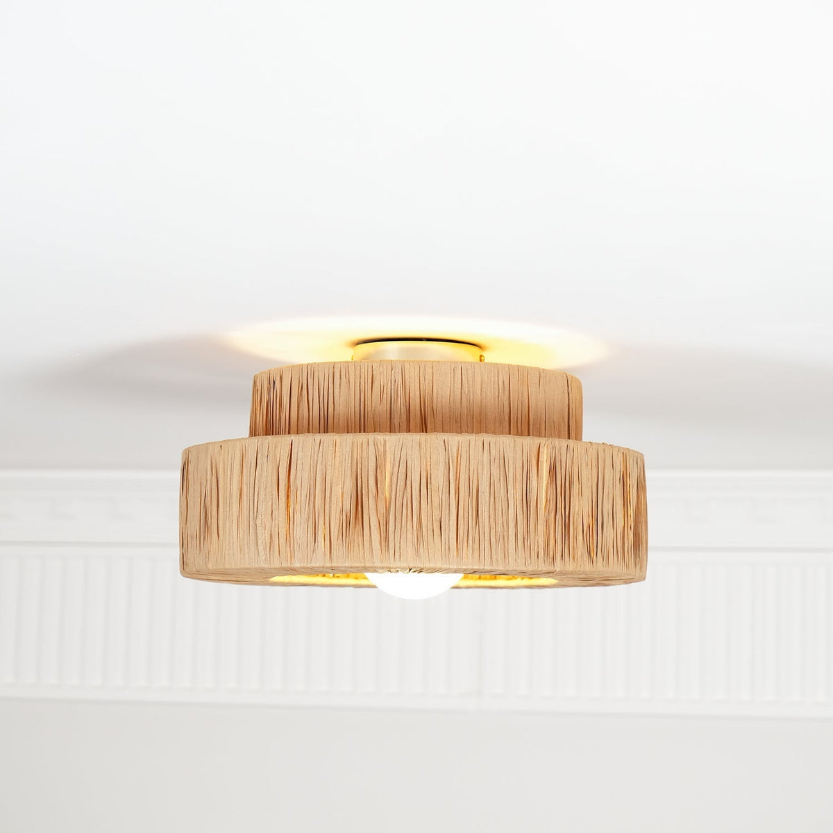 Zarenune Raffia Straw Ceiling Light-Moonnatur