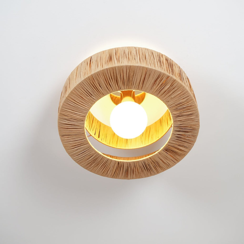Zarenune Raffia Straw Ceiling Light-Moonnatur