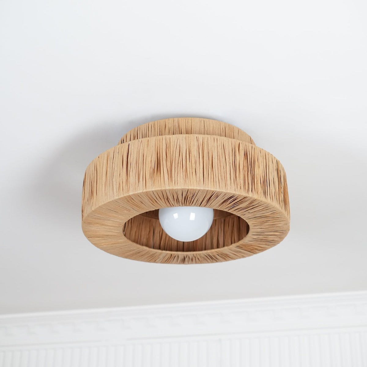 Zarenune Raffia Straw Ceiling Light-Moonnatur