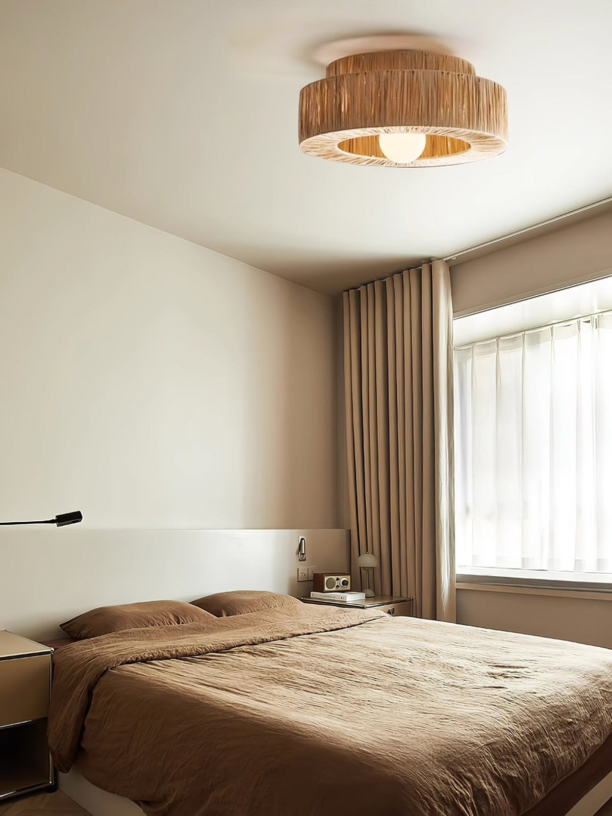 Zarenune Raffia Straw Ceiling Light-Moonnatur