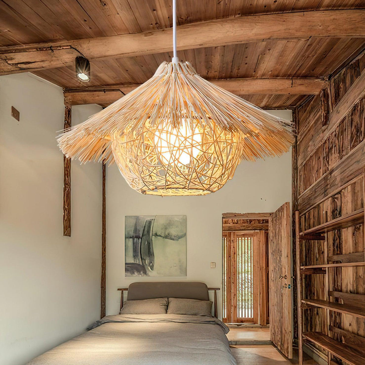 Trevenara Rattan Pendant Light-Moonnatur