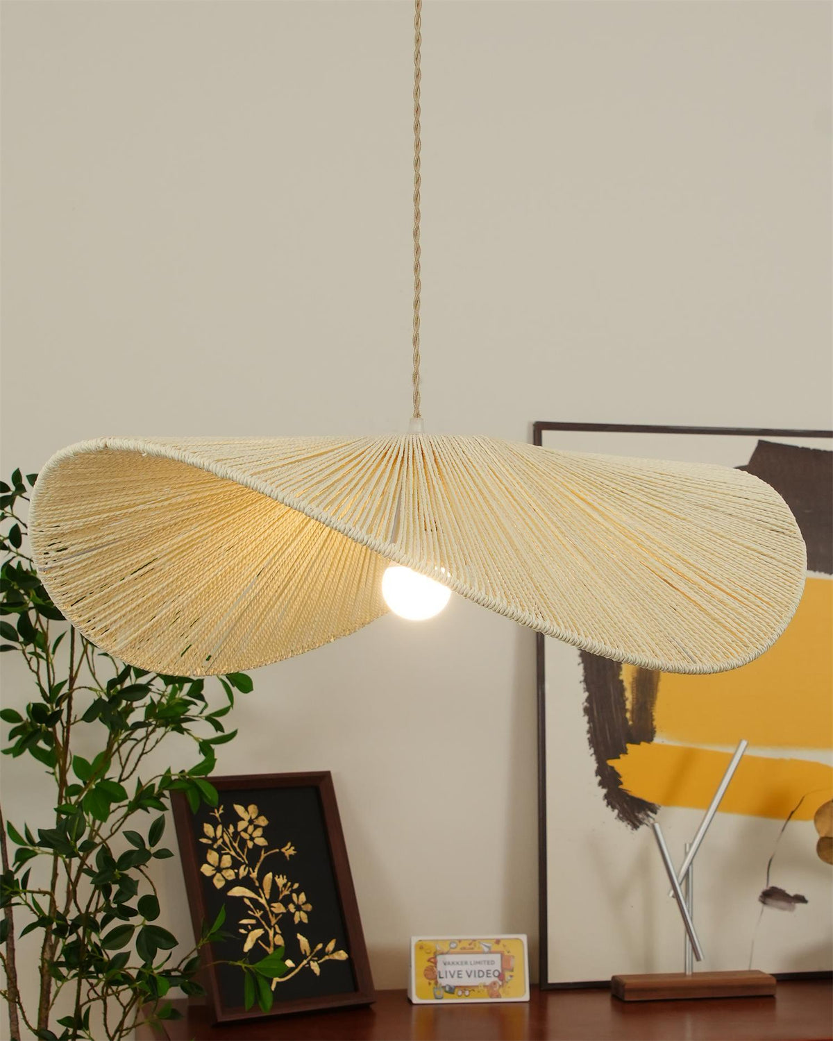 Cardelena Hemp Rope Pendant Light-Moonnatur