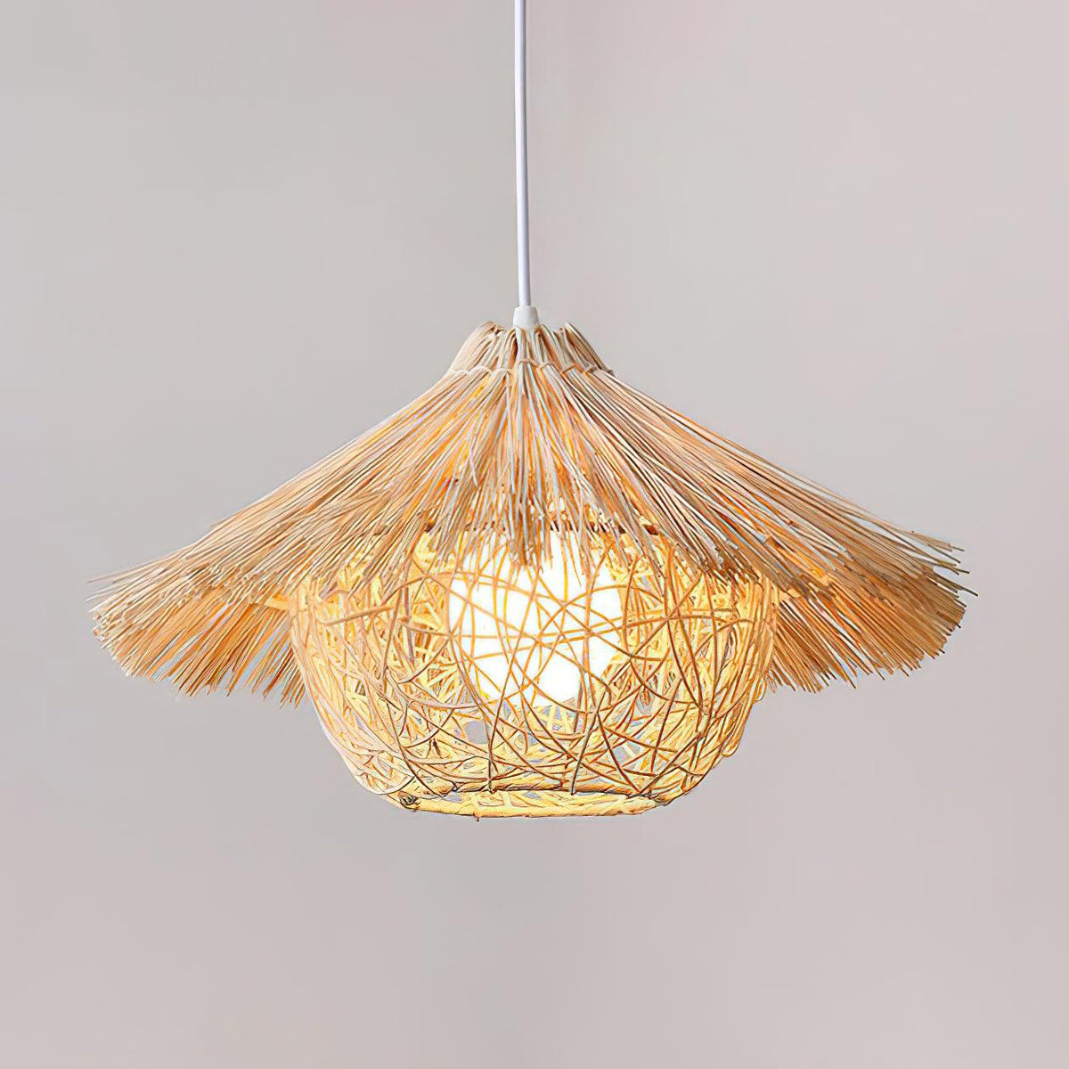 Trevenara Rattan Pendant Light-Moonnatur