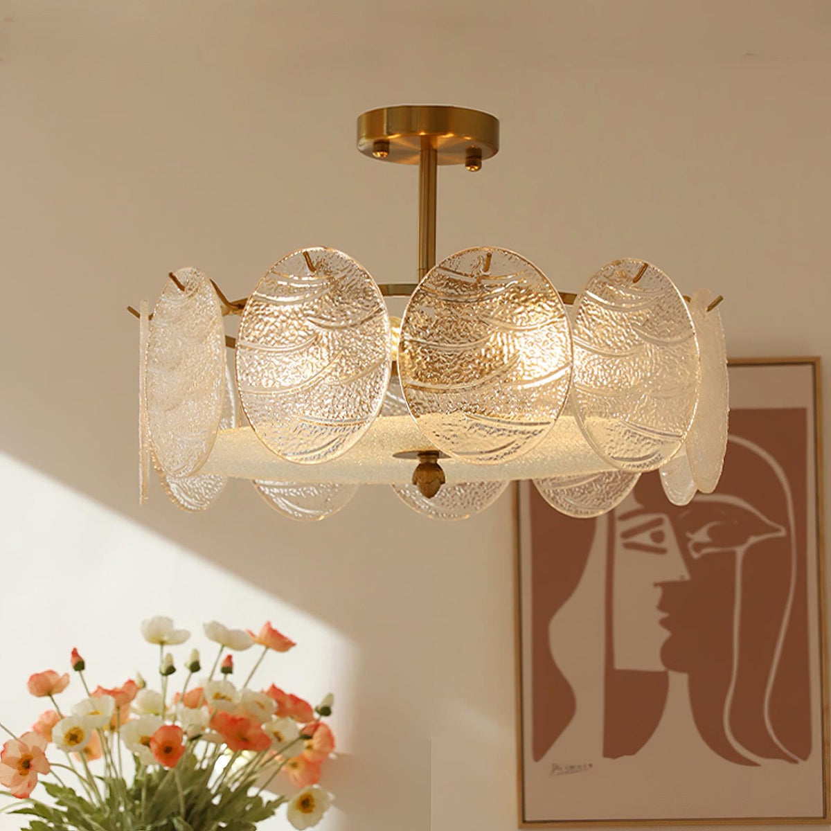Coraena Glass Ceiling Light-Moonnatur