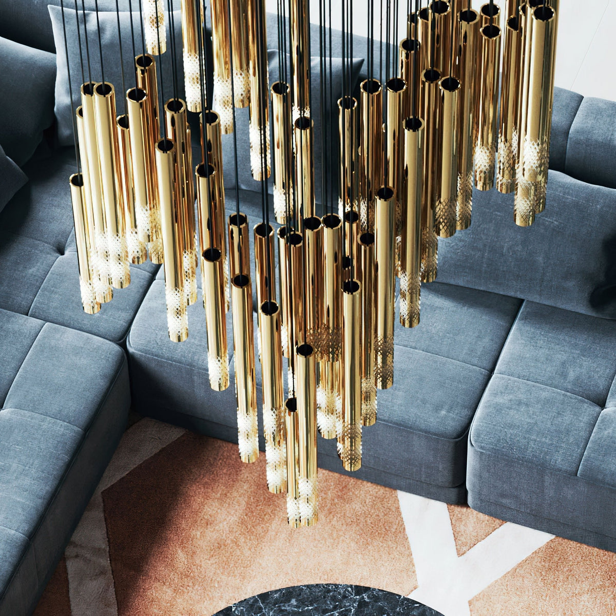 Farenelle Glass Chandelier-Moonnatur