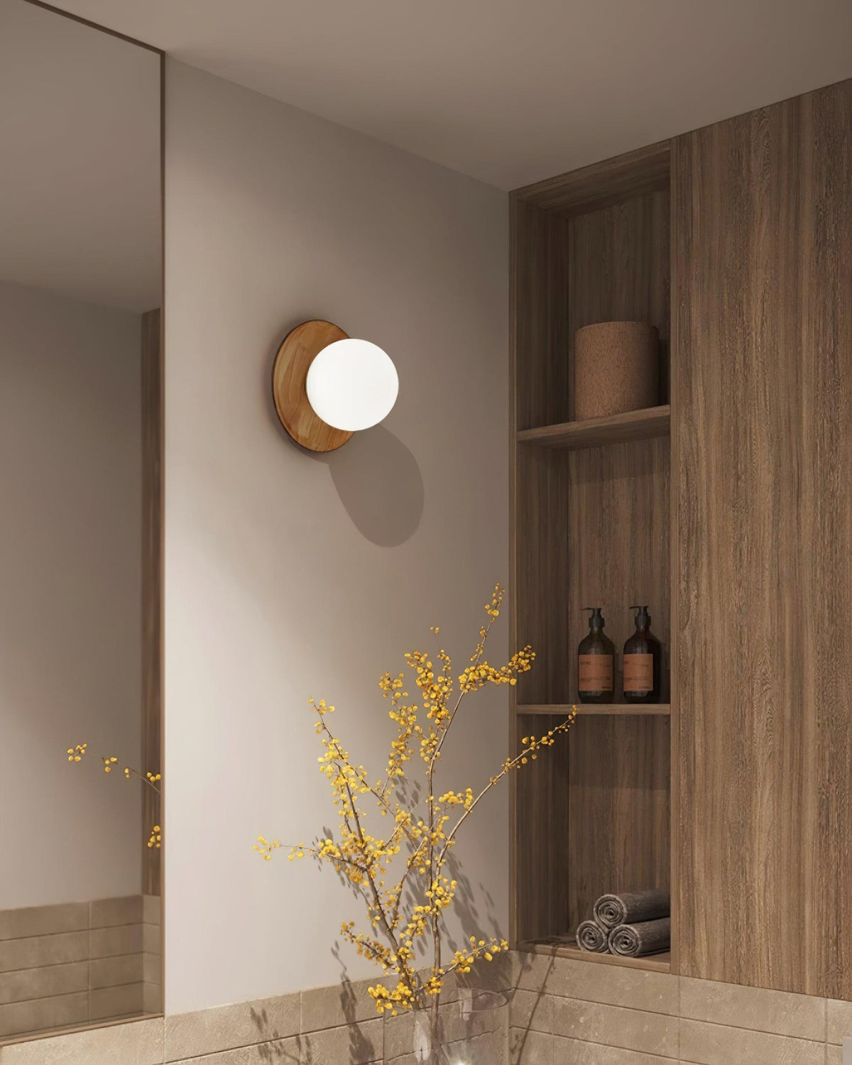 Cindelis Wood Wall Light-Moonnatur